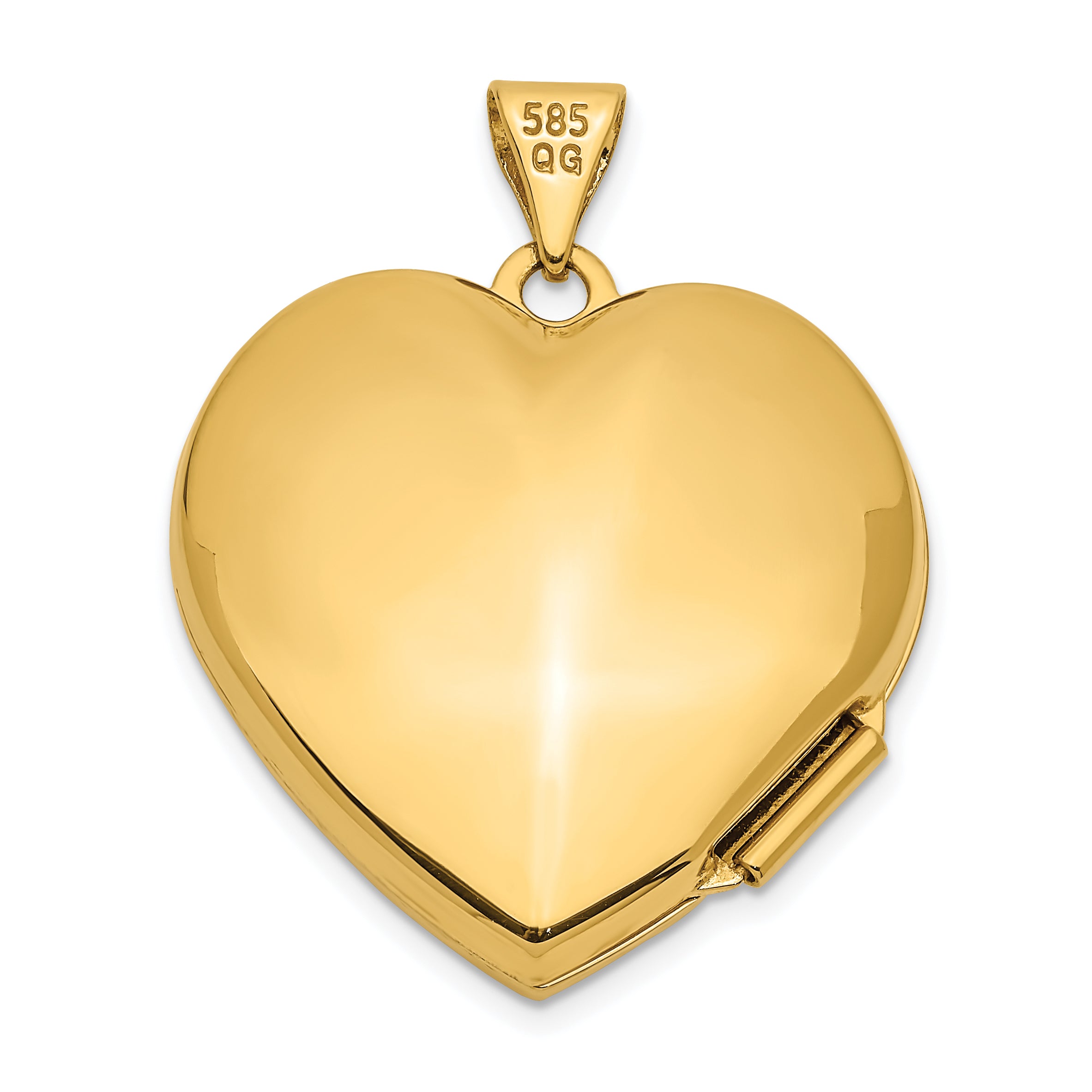 14k Two-tone Diamond ALWAYS IN MY HEART Script with Heart Charm Inside 21mm Heart Locket