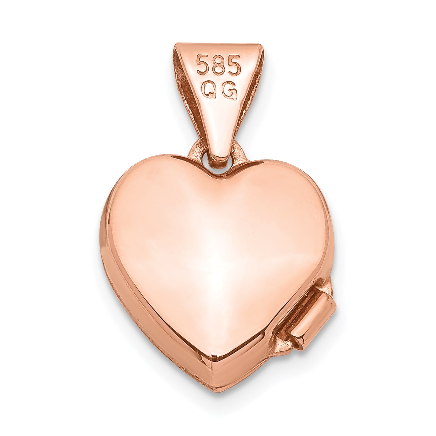 14k Rose Gold Scroll Border 10mm Heart Locket