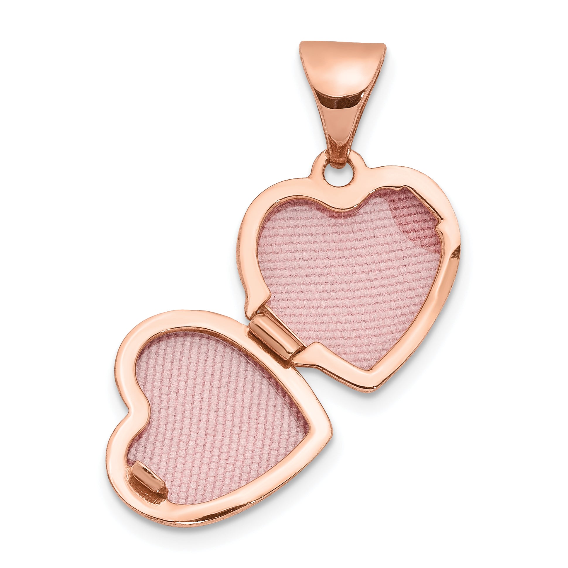 14k Rose Gold Scroll Border 10mm Heart Locket