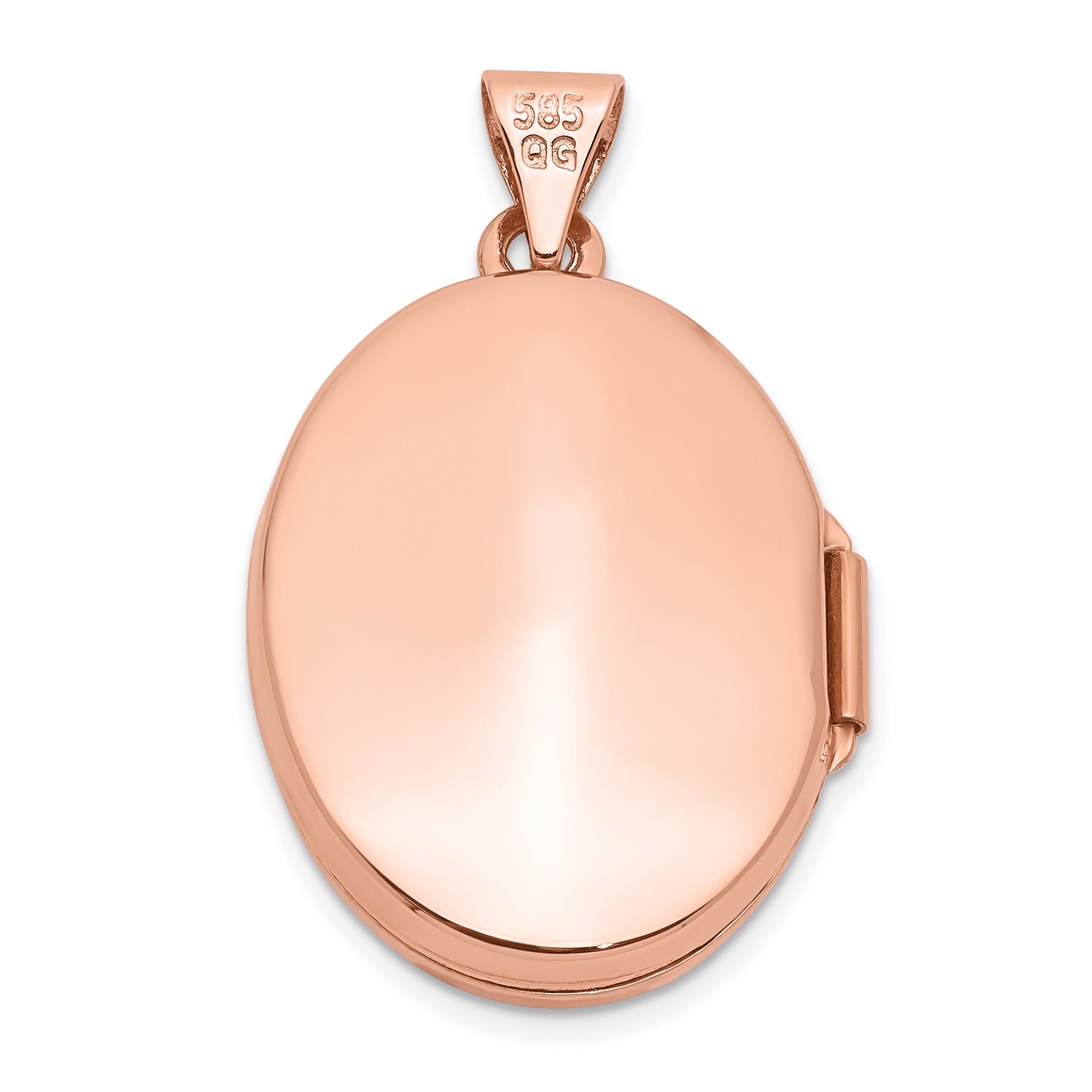 14k Rose Gold Heart and Scroll Border 21mm Oval Locket
