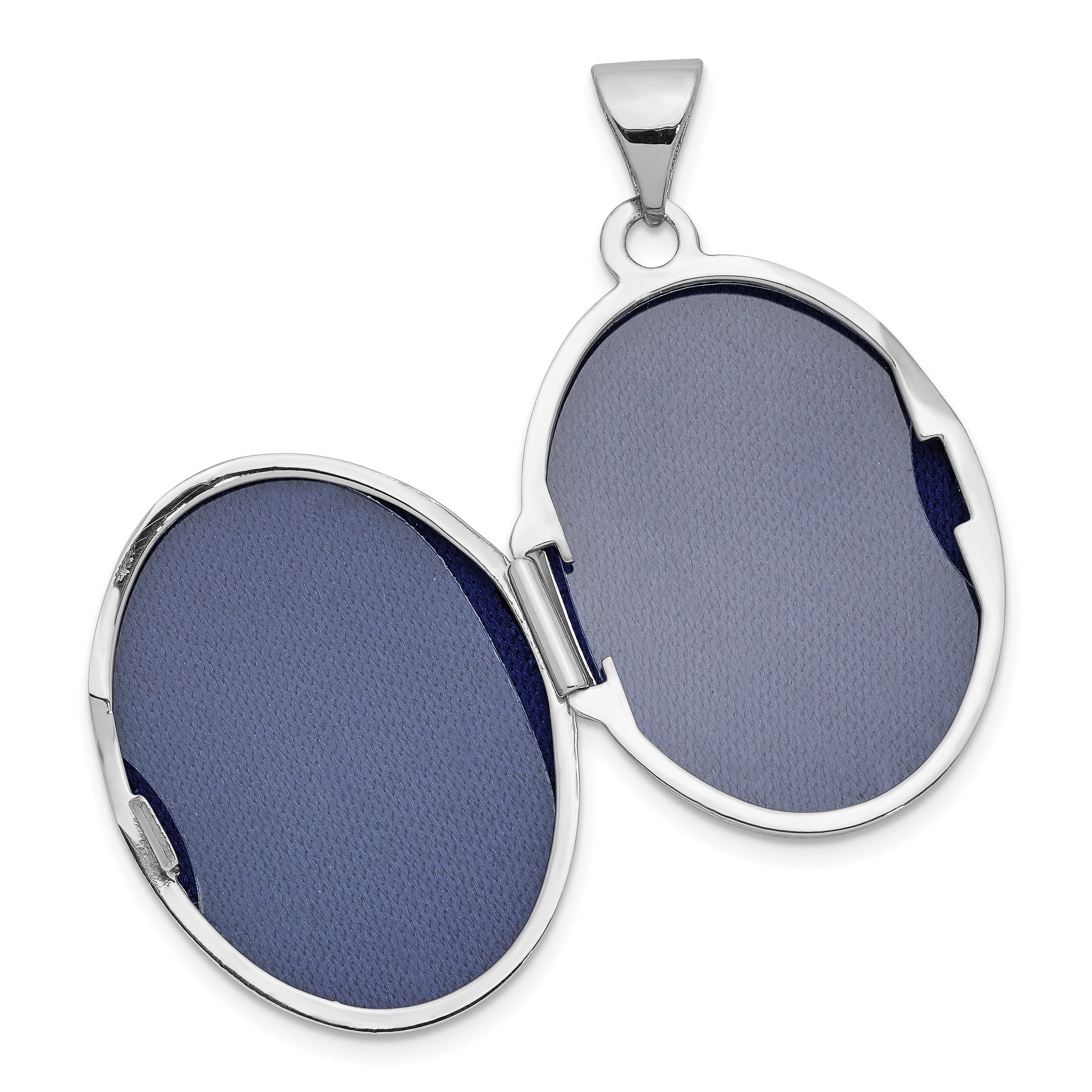 14k White Gold Tree 21x16mm Oval Locket