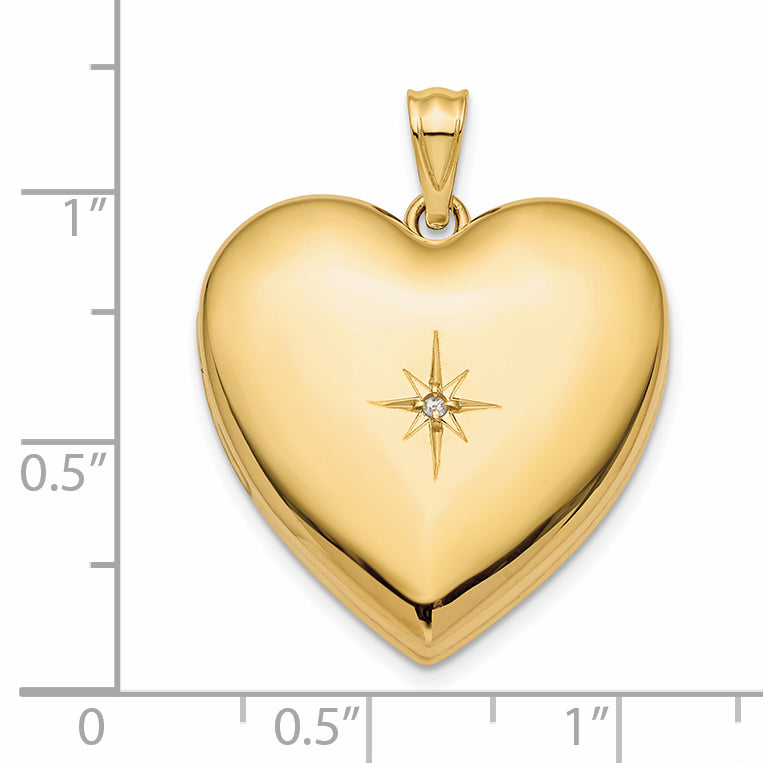 14k Diamond Star Ash Holder 24mm Heart Locket