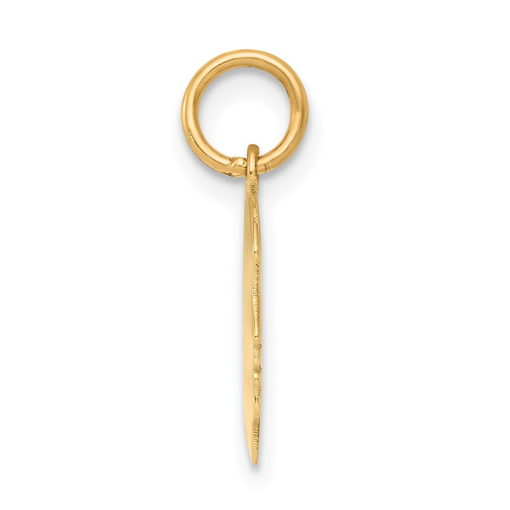 14k Plain Small .009 Gauge Facing Right Engravable Girl Head Charm