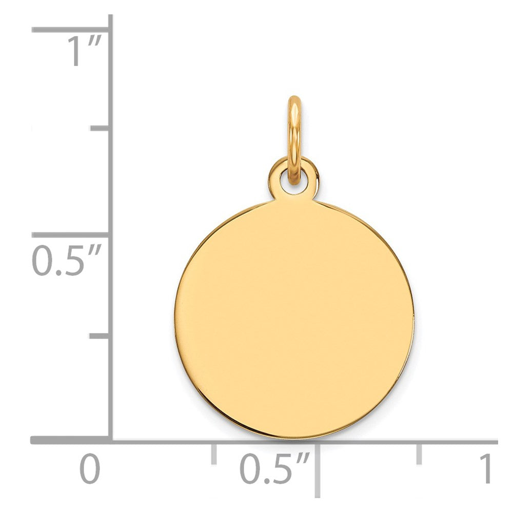 14k Plain .011 Gauge Circular Engravable Disc Charm