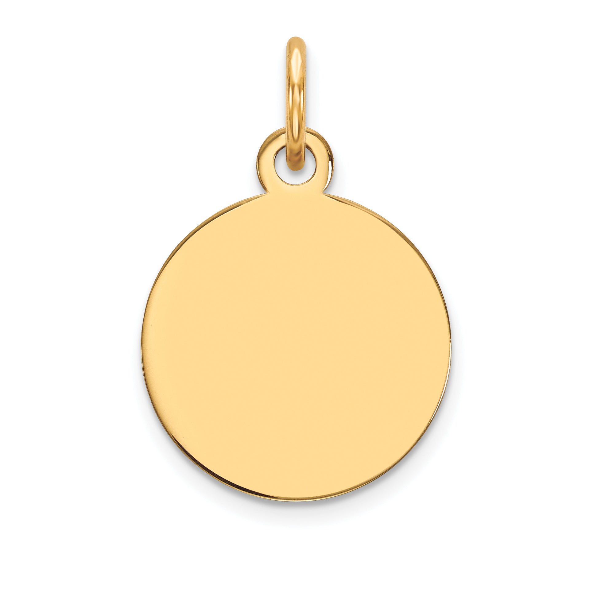 14k Plain .035 Gauge Circular Engravable Disc Charm