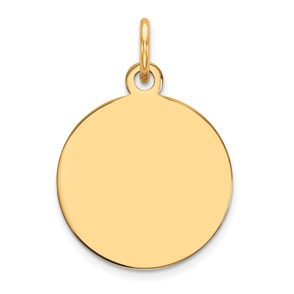 14k Plain .011 Gauge Circular Engravable Disc Charm