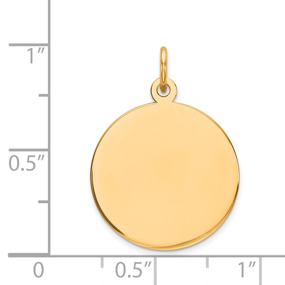 14k Plain .011 Gauge Circular Engravable Disc Charm