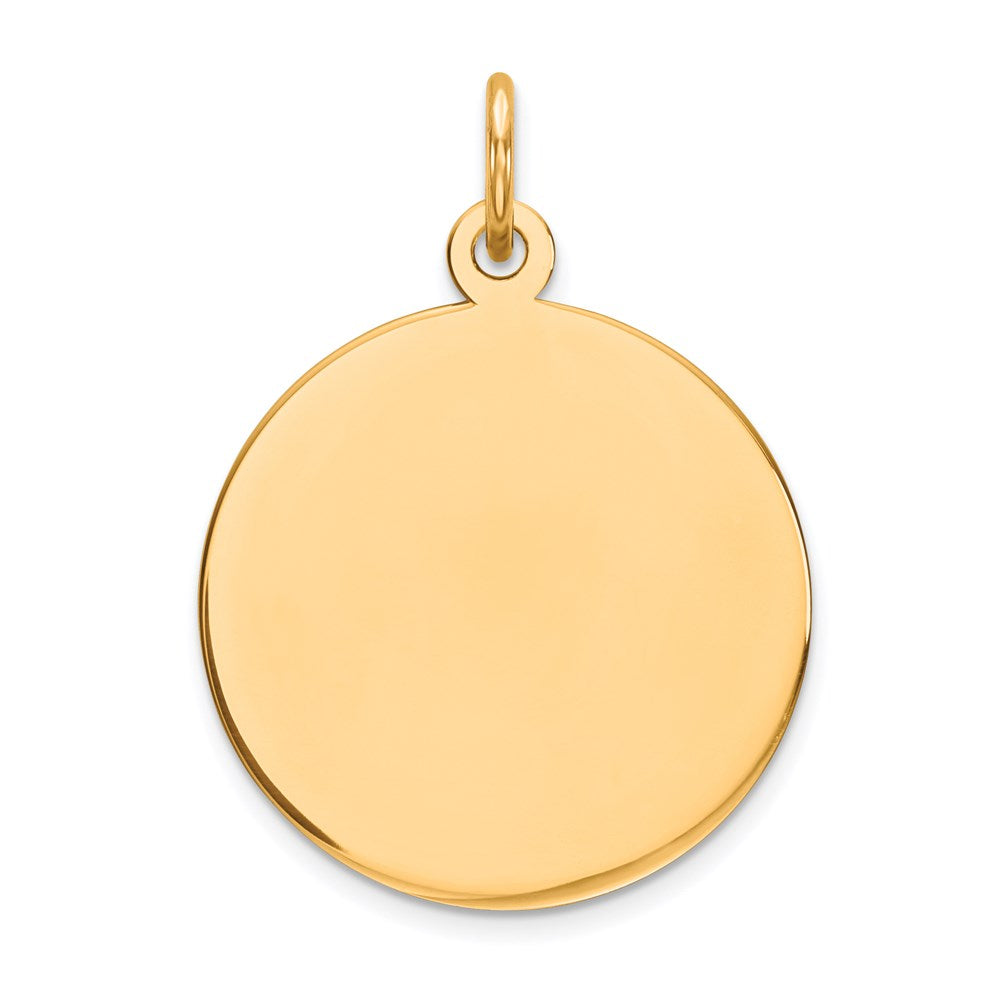 14k Plain .027 Gauge Circular Engravable Disc Charm