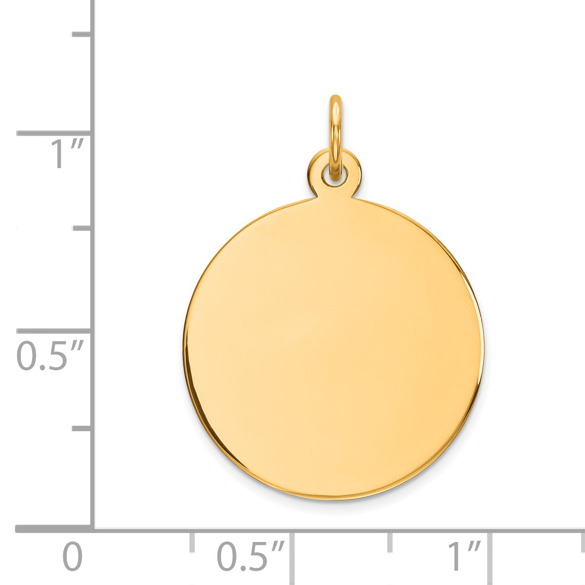 14k Plain .013 Gauge Circular Engravable Disc Charm