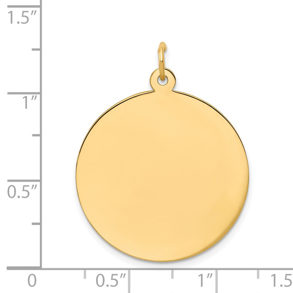 14k Plain .013 Gauge Circular Engravable Disc Charm