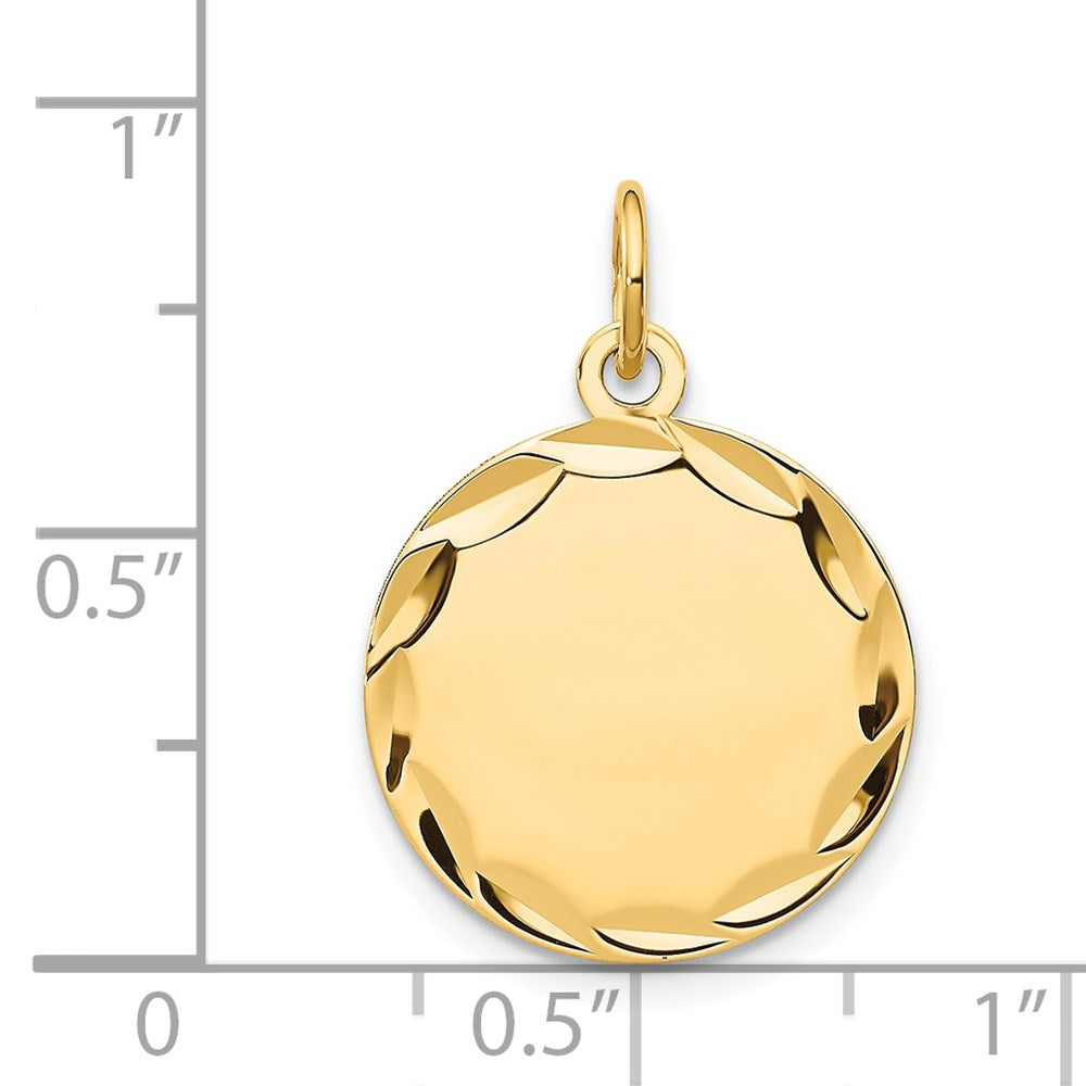 14k Etched .027 Gauge Engravable Round Disc Charm
