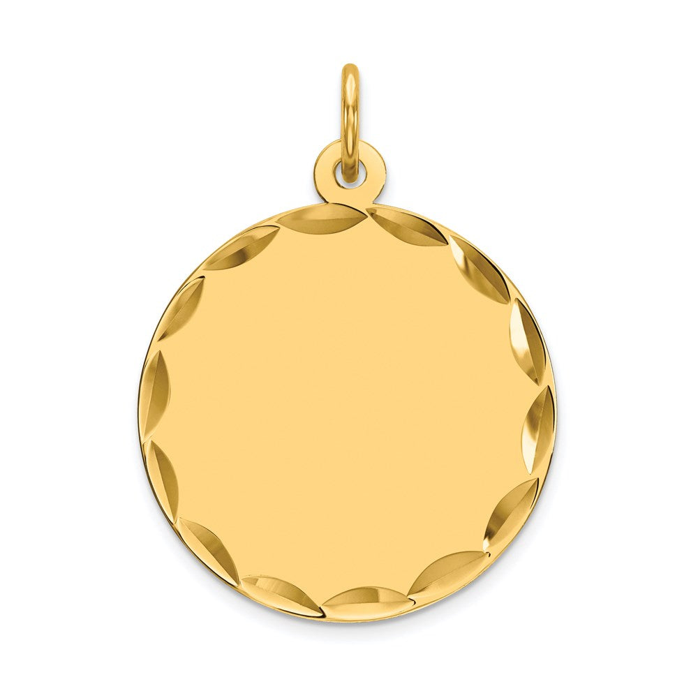 14k Etched .027 Gauge Engravable Round Disc Charm