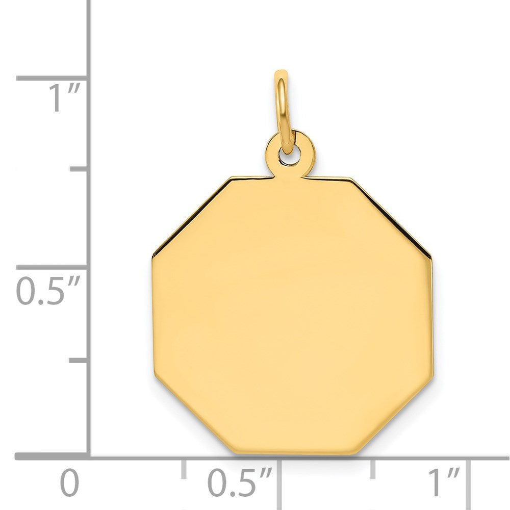 14k Plain .027 Gauge Engravable Octagonal Disc Charm