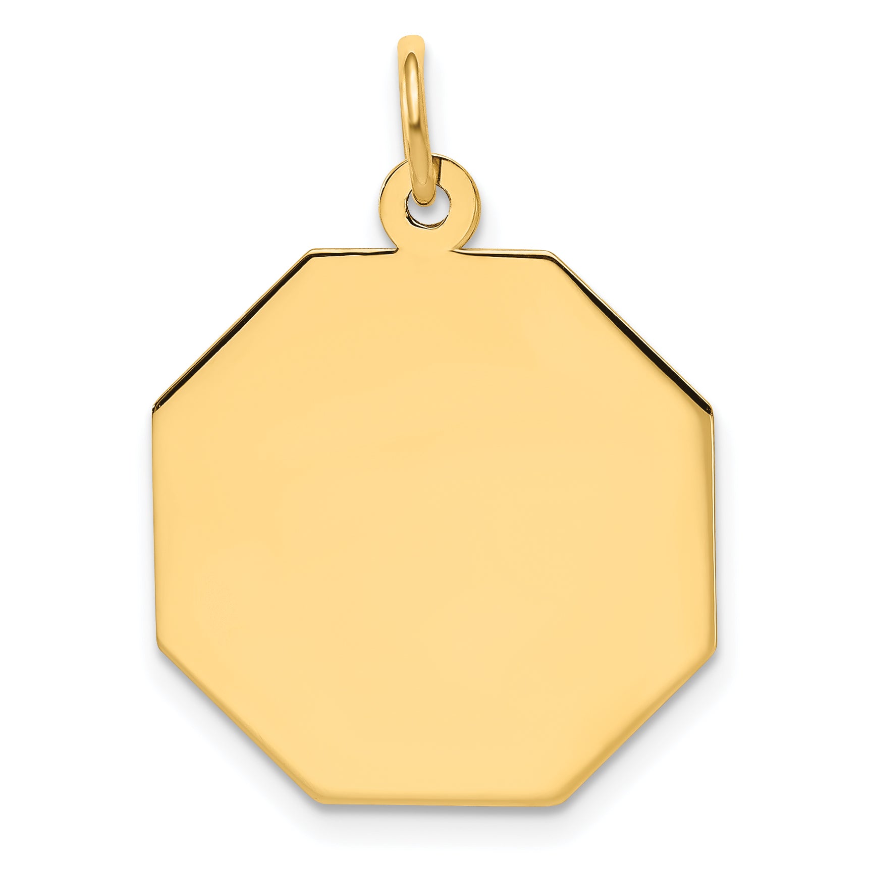 14k Plain .018 Gauge Engravable Octagonal Disc Charm
