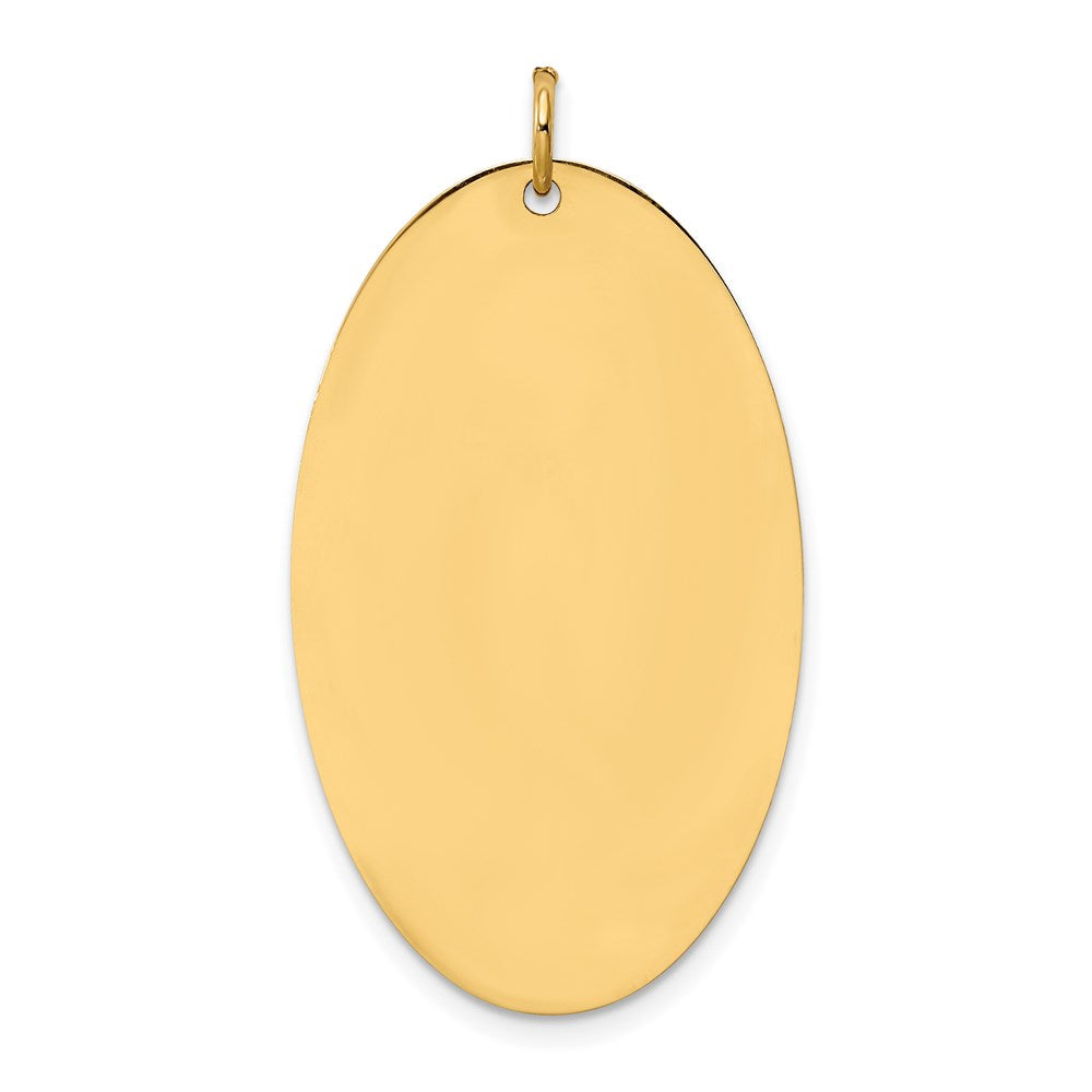 14k Plain .013 Gauge Engravable Elliptical Disc Charm