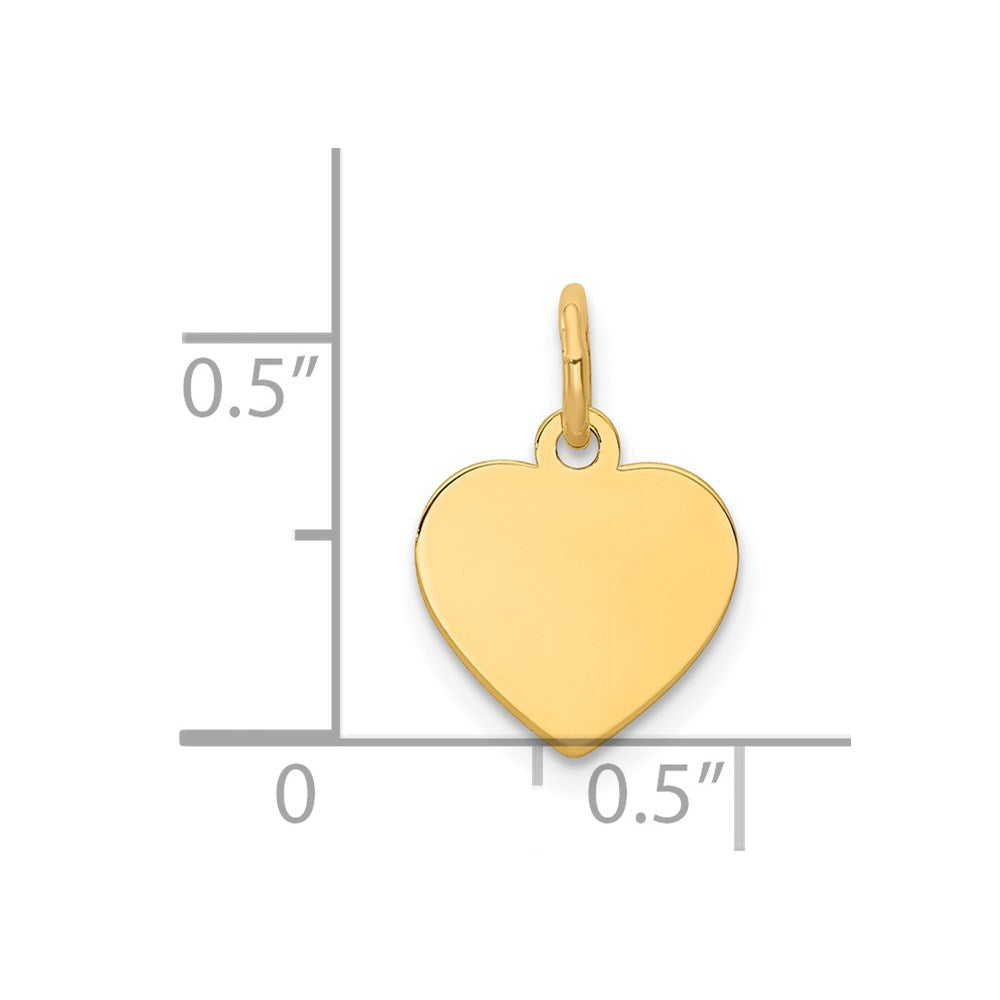 14k Plain .009 Gauge Engravable Heart Disc Charm