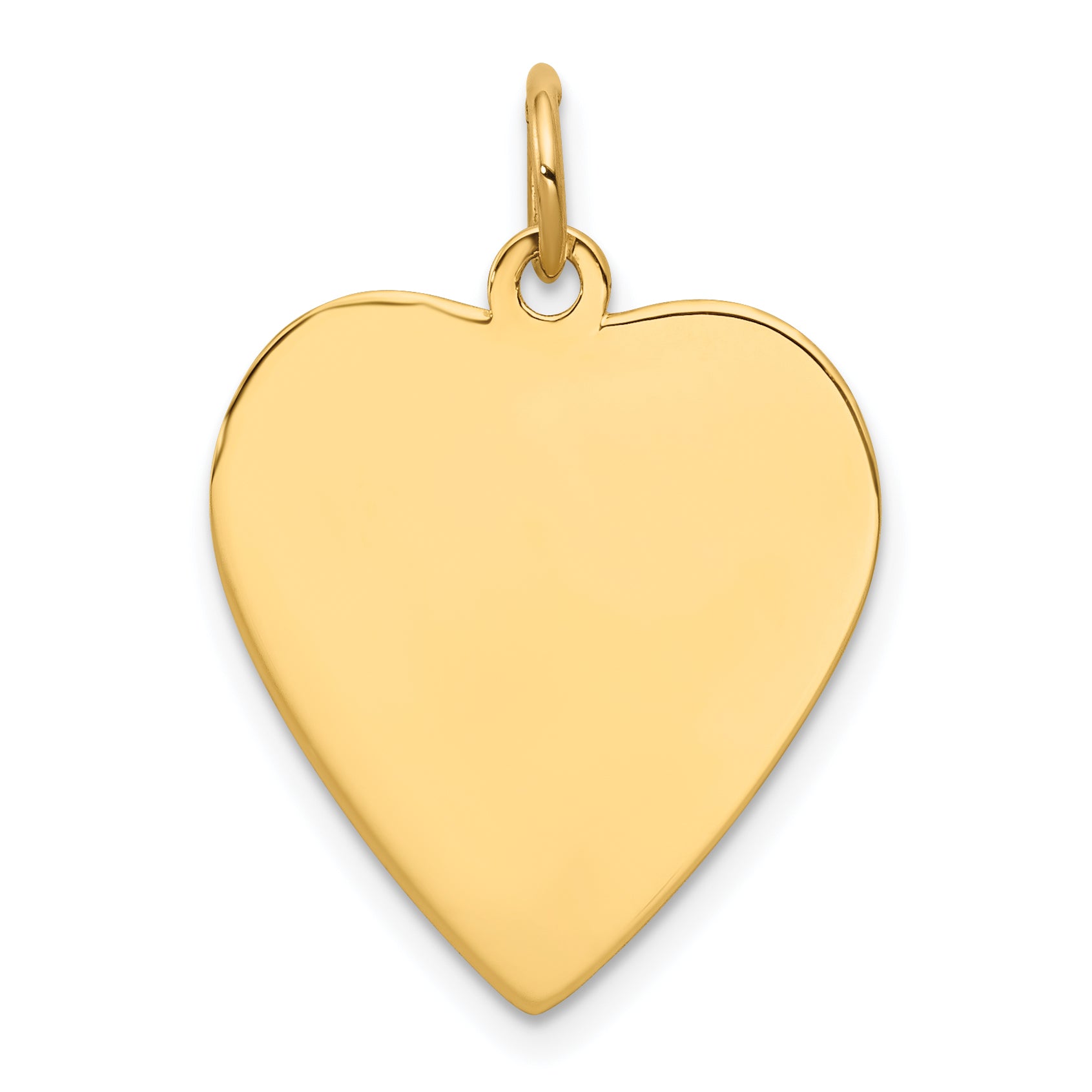 14k Plain .013 Gauge Engravable Heart Disc Charm