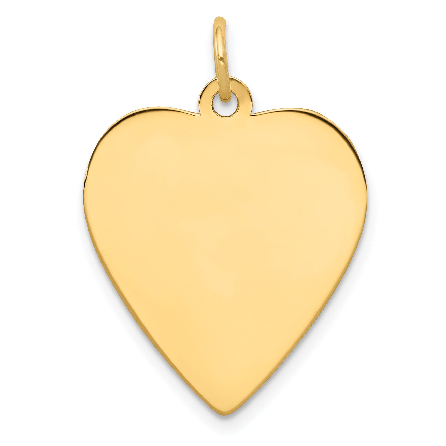 14k Plain .018 Gauge Engravable Heart Disc Charm