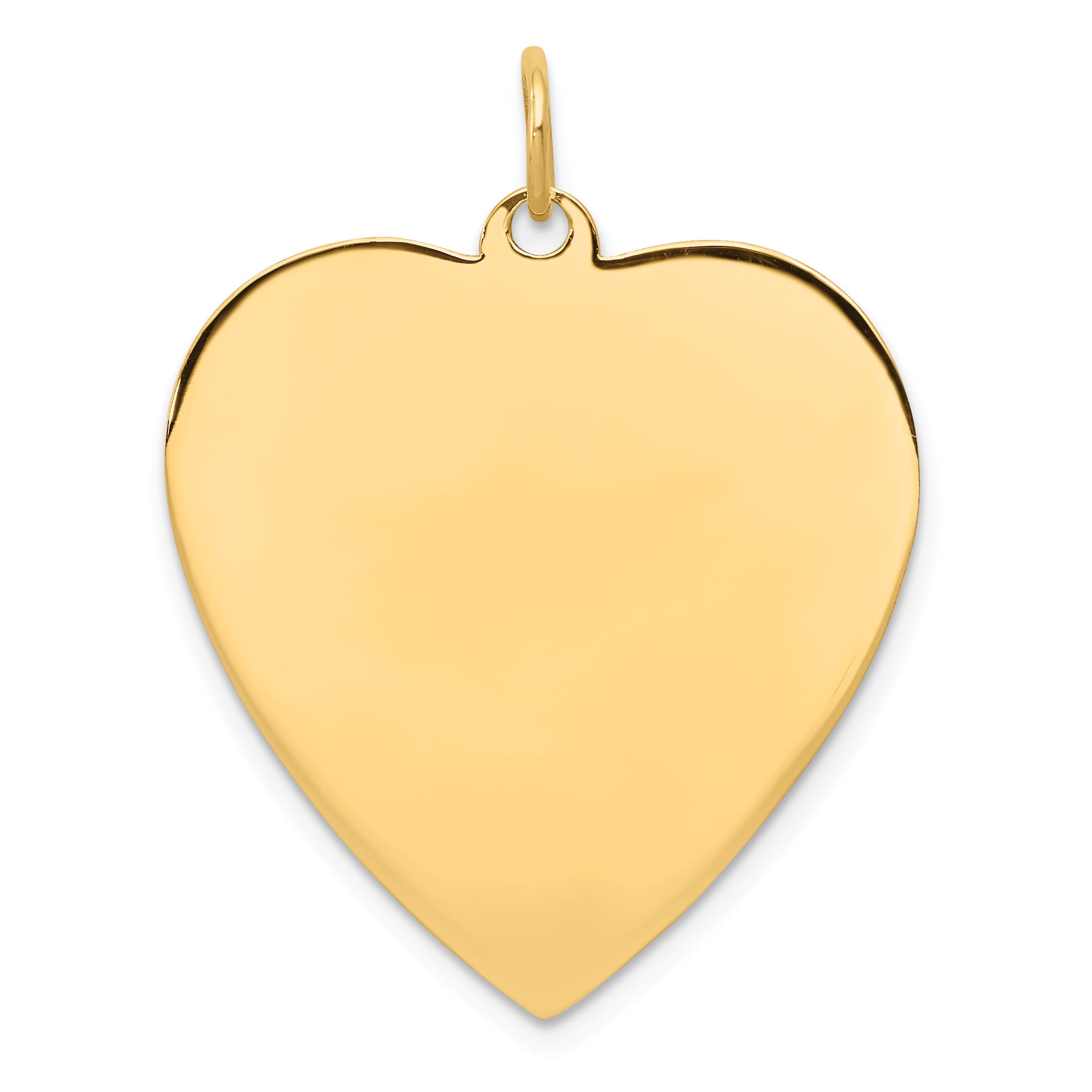 14k Plain .013 Gauge Engravable Heart Disc Charm