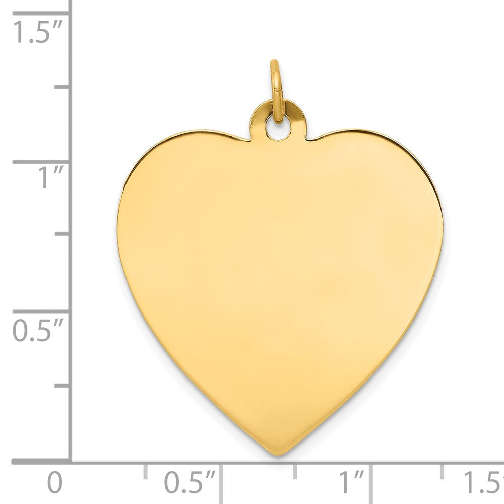14k Plain .013 Gauge Engravable Heart Disc Charm