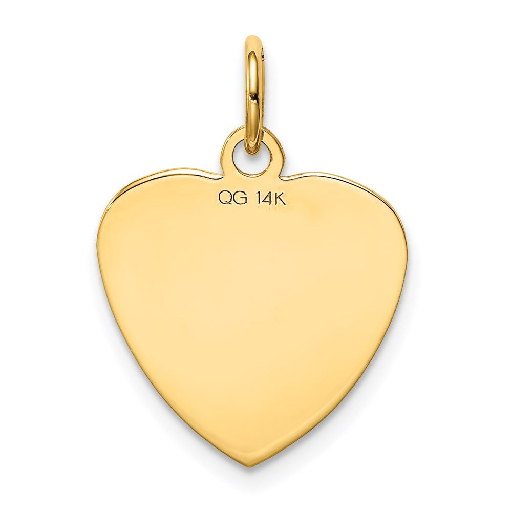 14k Etched .013 Gauge Engravable Heart Disc Charm