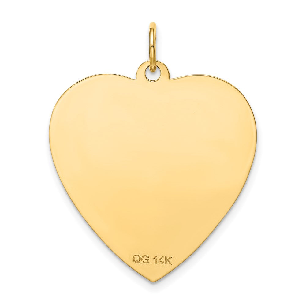 14k Etched .018 Gauge Engravable Heart Disc Charm