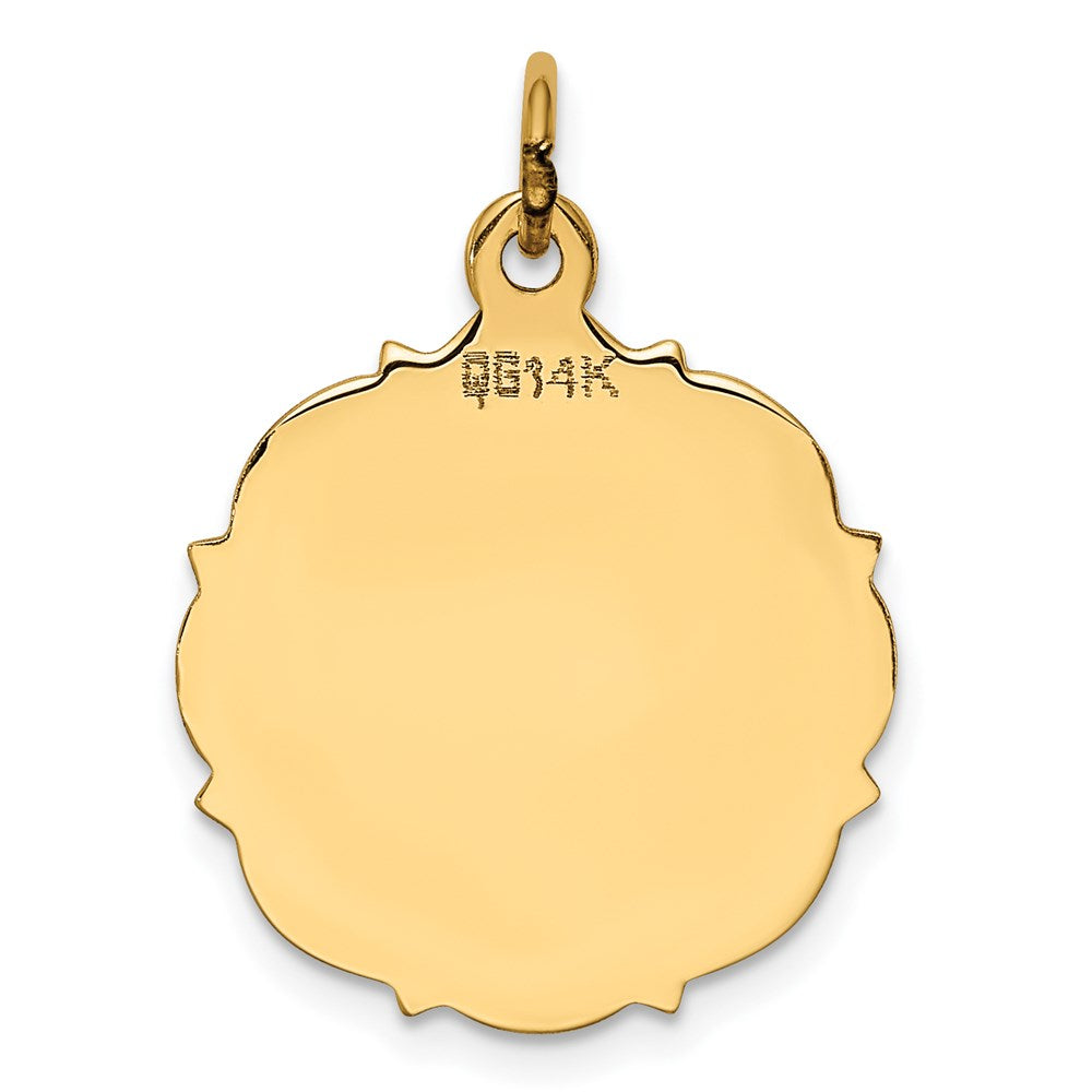 14k Plain .018 Gauge Engravable Disc Charm