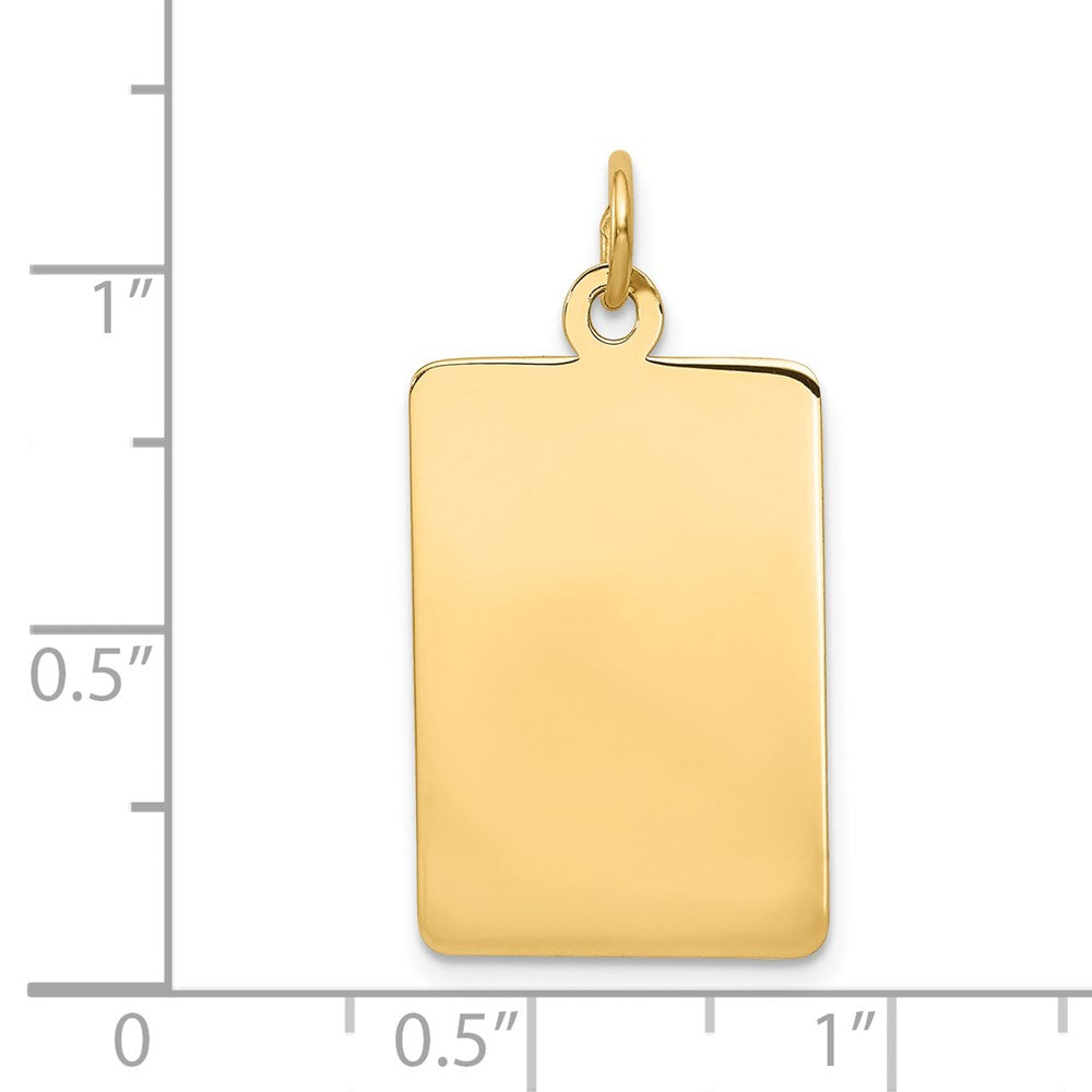 14k Plain .027 Gauge Rectangular Engravable Disc Charm