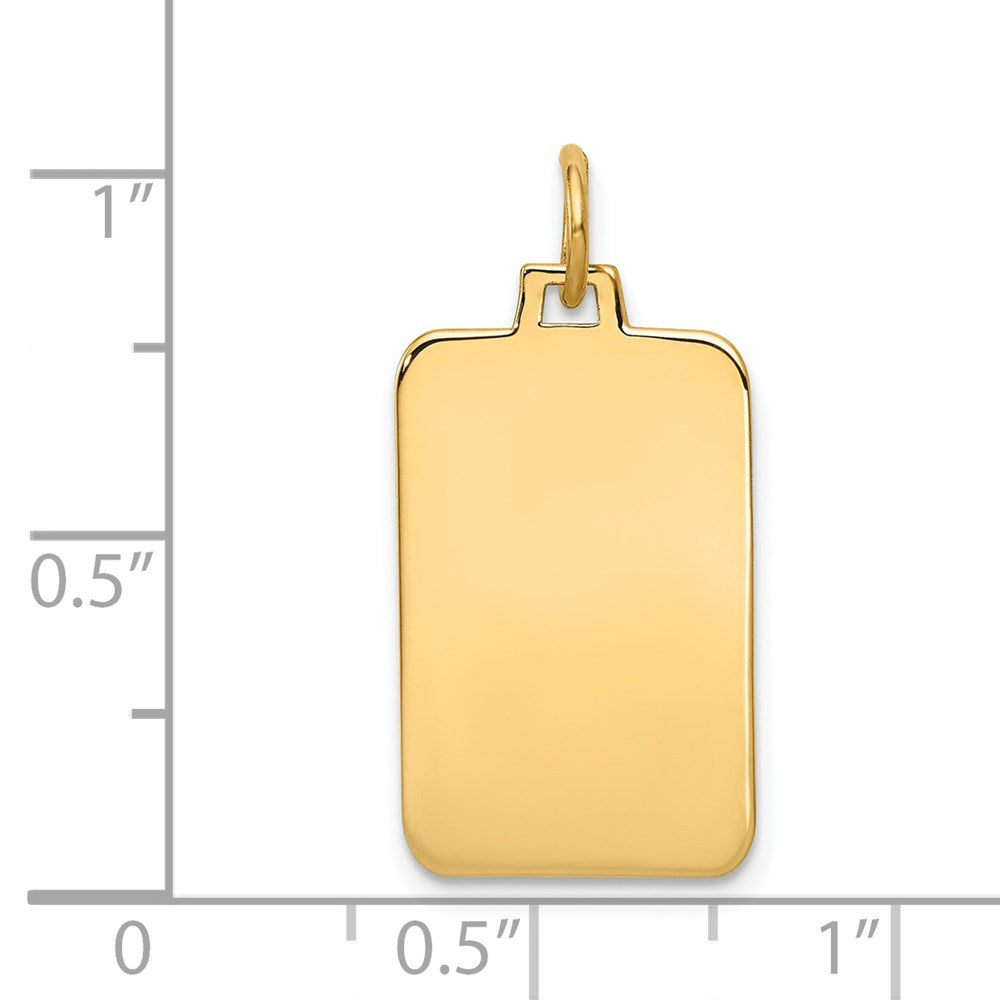 14k Plain .011 Gauge Engravable Rectangular Disc Charm
