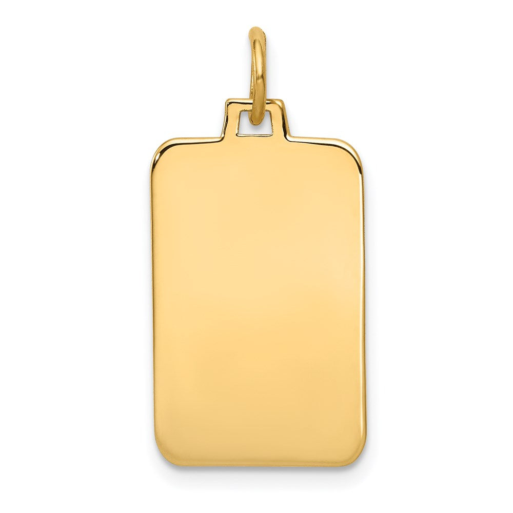 14k Plain .013 Gauge Engravable Rectangular Disc Charm