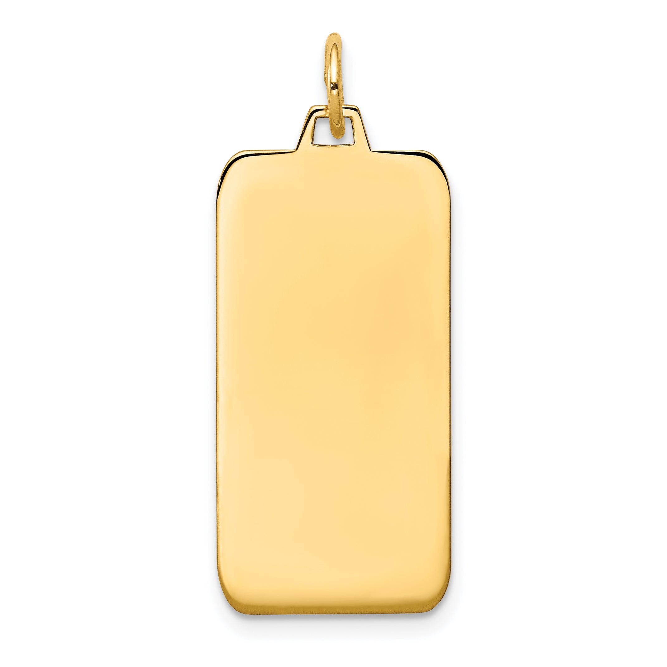 14k Plain .018 Gauge Engravable Rectangular Disc Charm