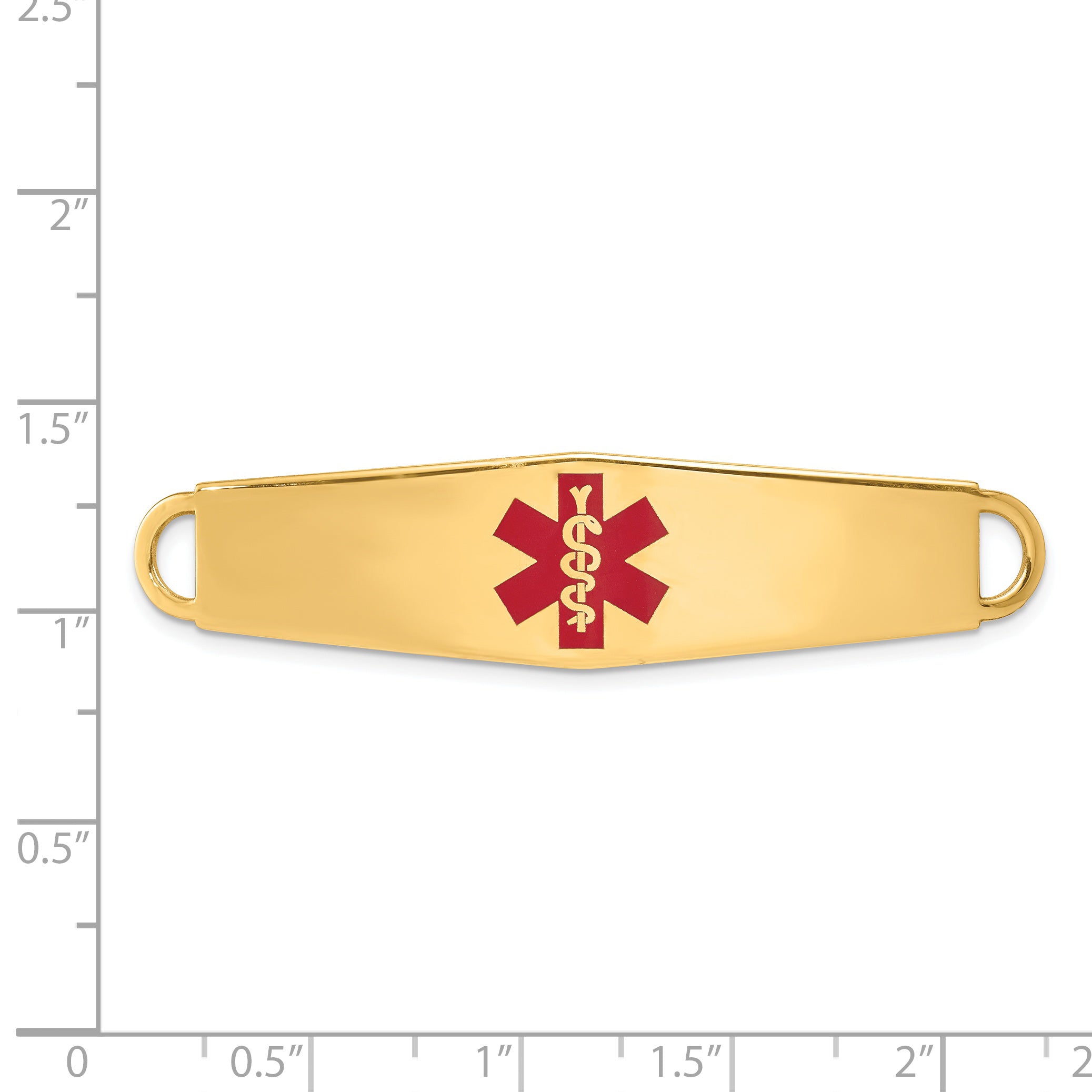 14K Red Enamel Medical Jewelry Id Plate