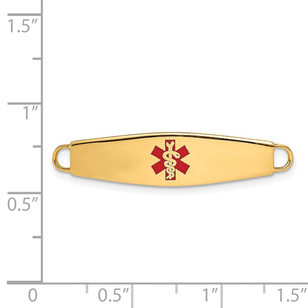 14k Red Enamel Medical Jewelry ID Plate