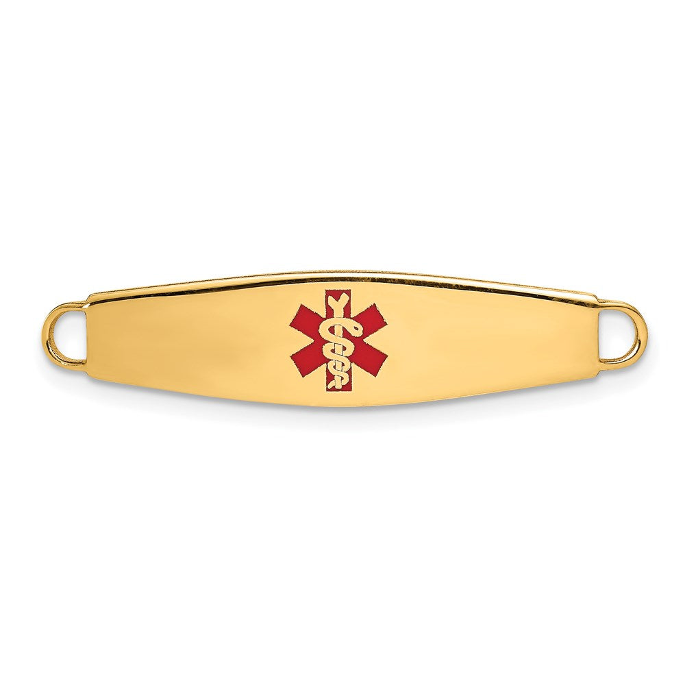 14k Red Enamel Medical Jewelry ID Plate