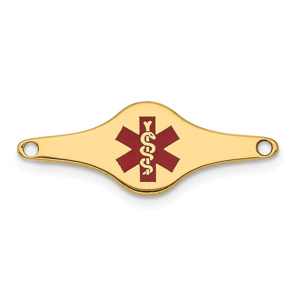 14k Red Enamel Medical Jewelry ID Plate