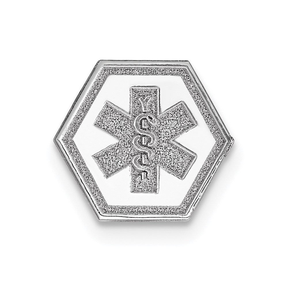 14k White Gold Non-enameled Medical Jewelry Emblem