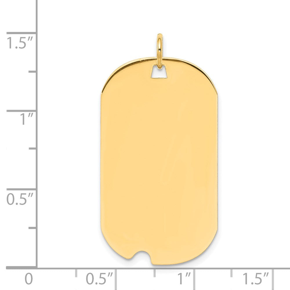 14k Plain .011 Gauge Engravable Dog Tag w/Notch Disc Charm
