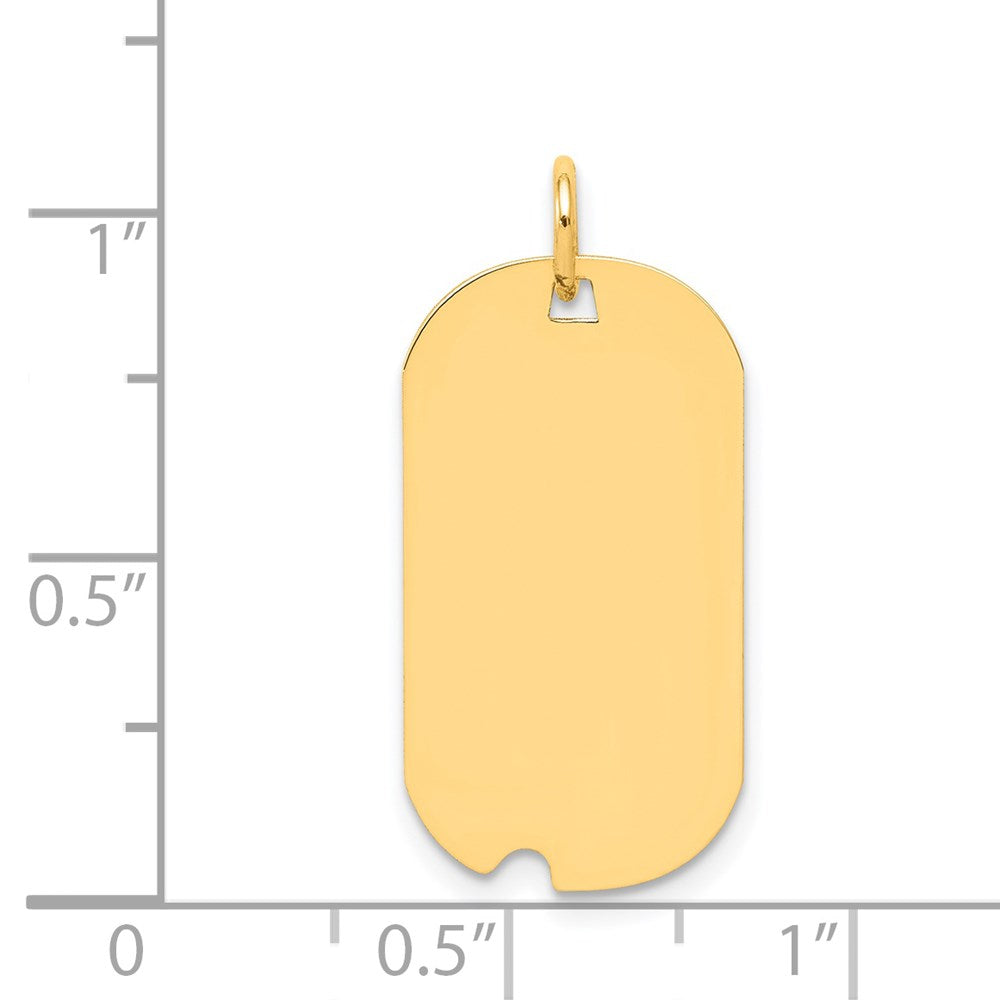14k Plain .018 Gauge Engravable Dog Tag w/Notch Disc Charm