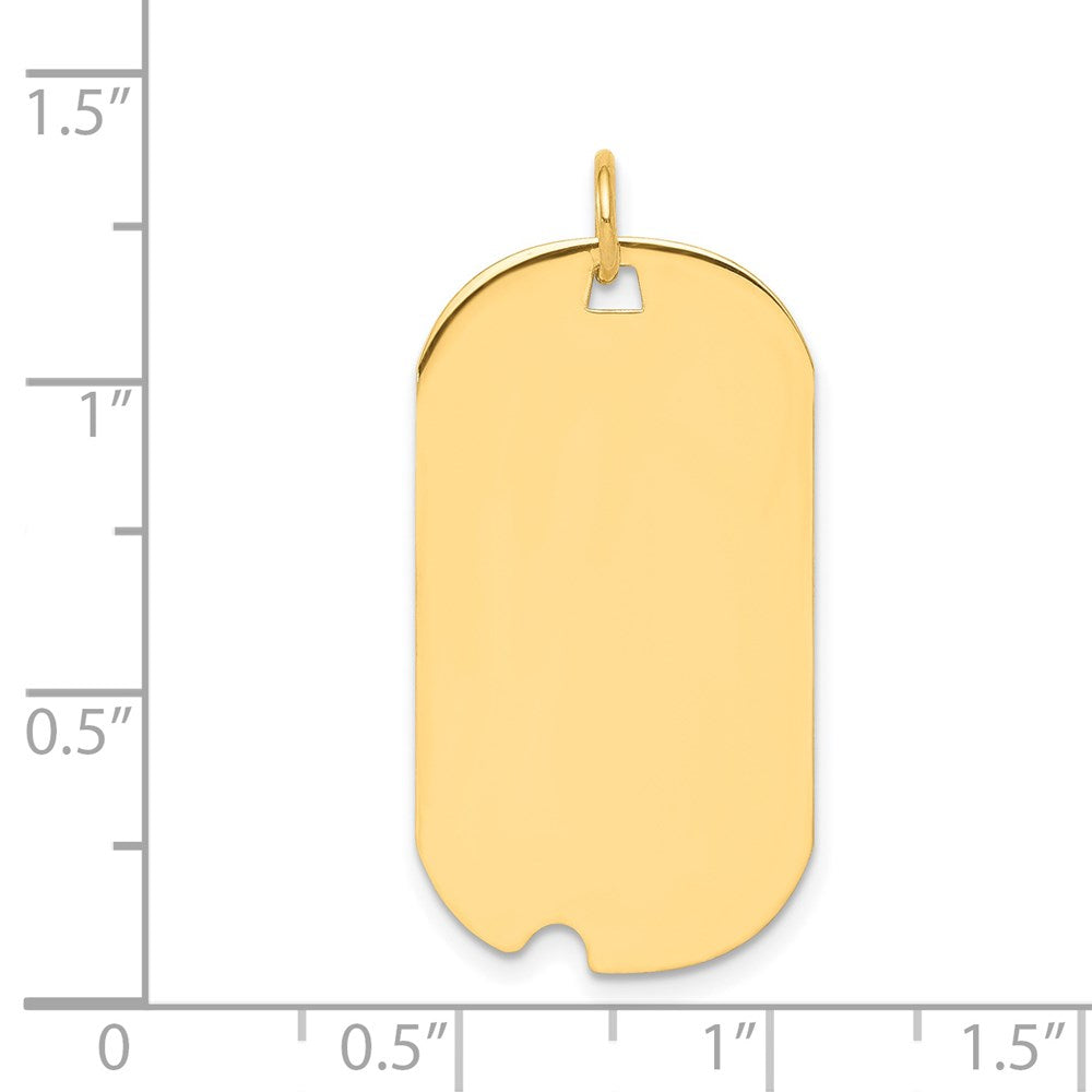 14k Plain .013 Gauge Engravable Dog Tag w/Notch Disc Charm