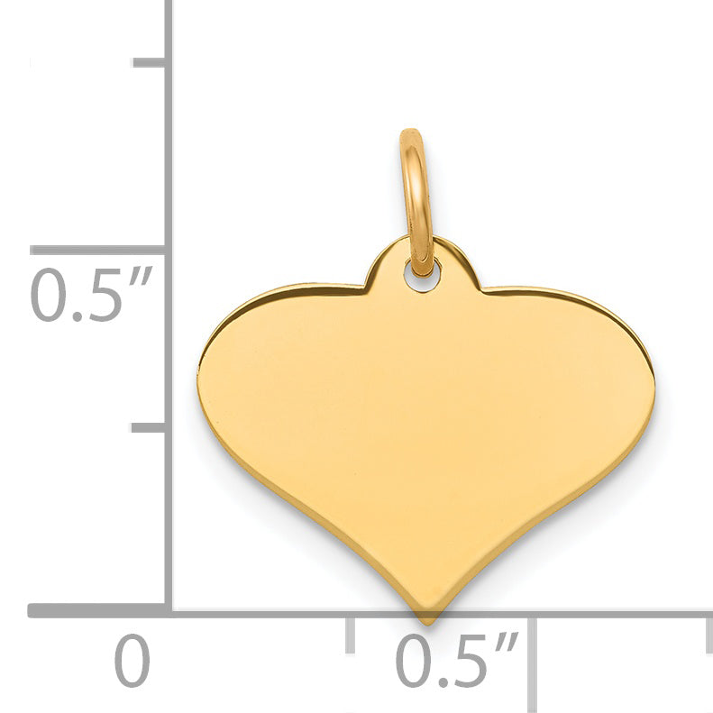 14k Plain .011 Gauge Engraveable Heart Disc Charm