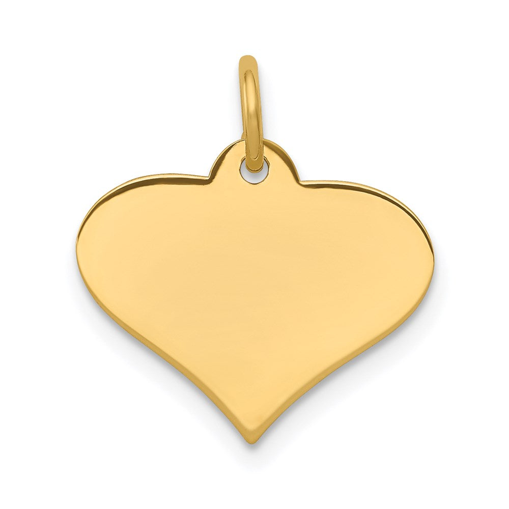 14k Plain .013 Gauge Engraveable Heart Disc Charm
