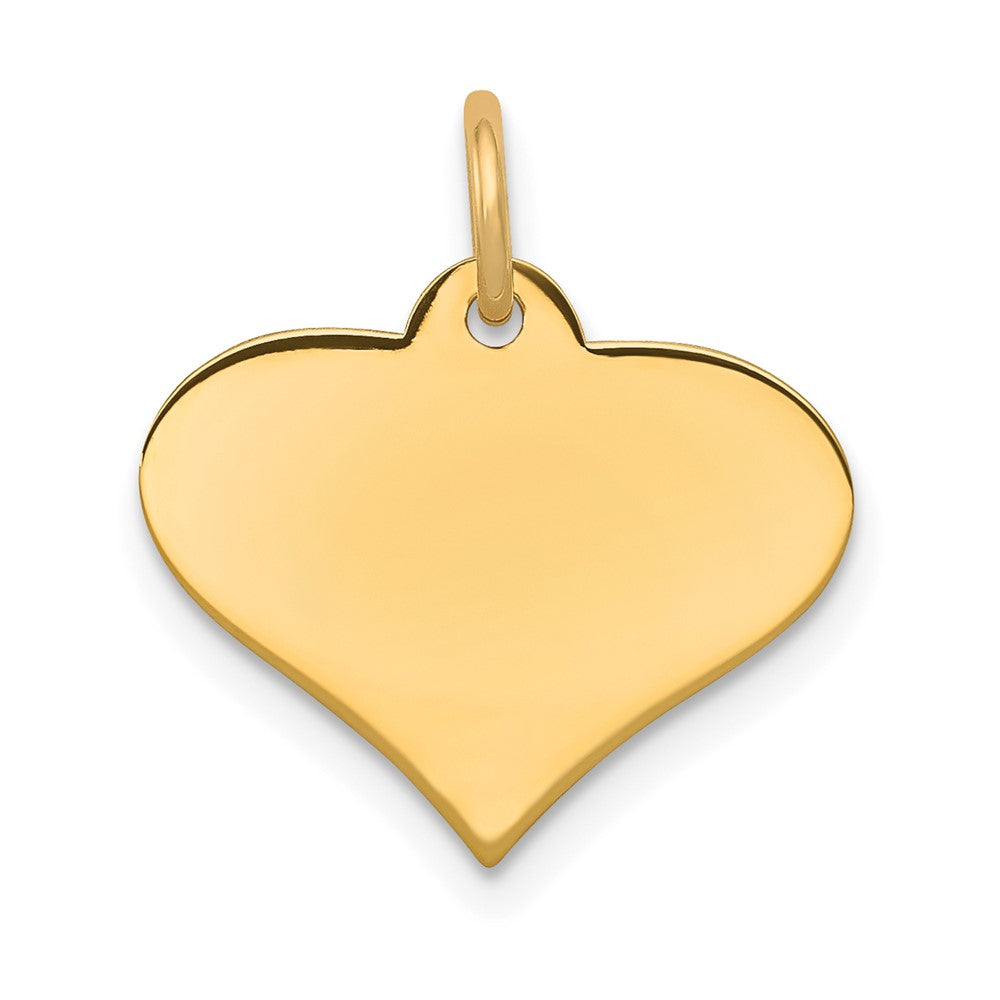 14k Plain .027 Gauge Engraveable Heart Disc Charm