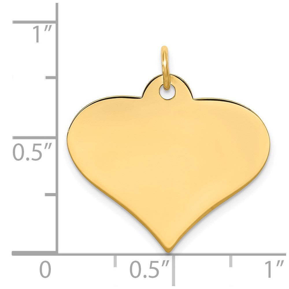 14k Plain .013 Gauge Engraveable Heart Disc Charm