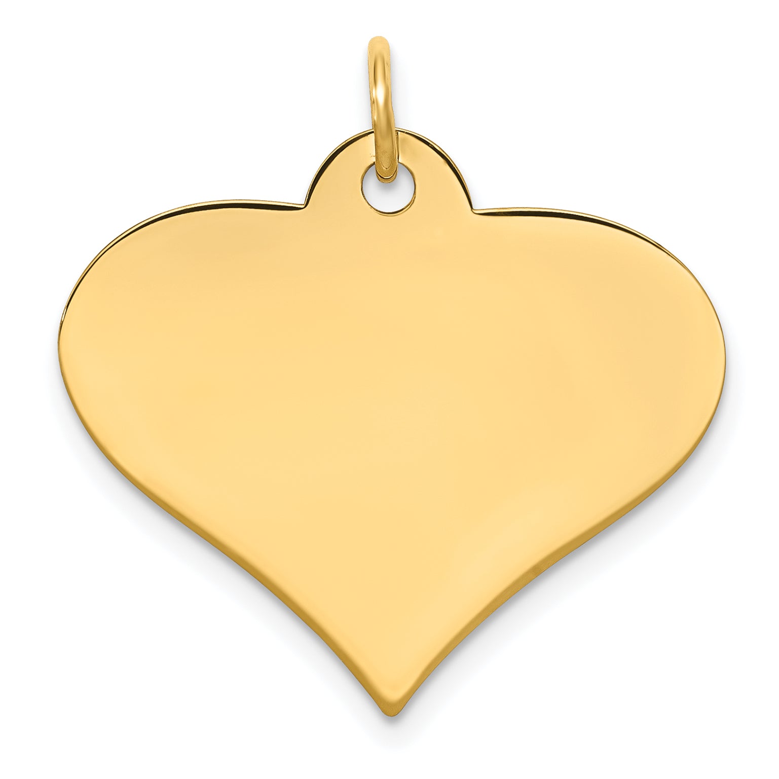 14k Plain .018 Gauge Engraveable Heart Disc Charm