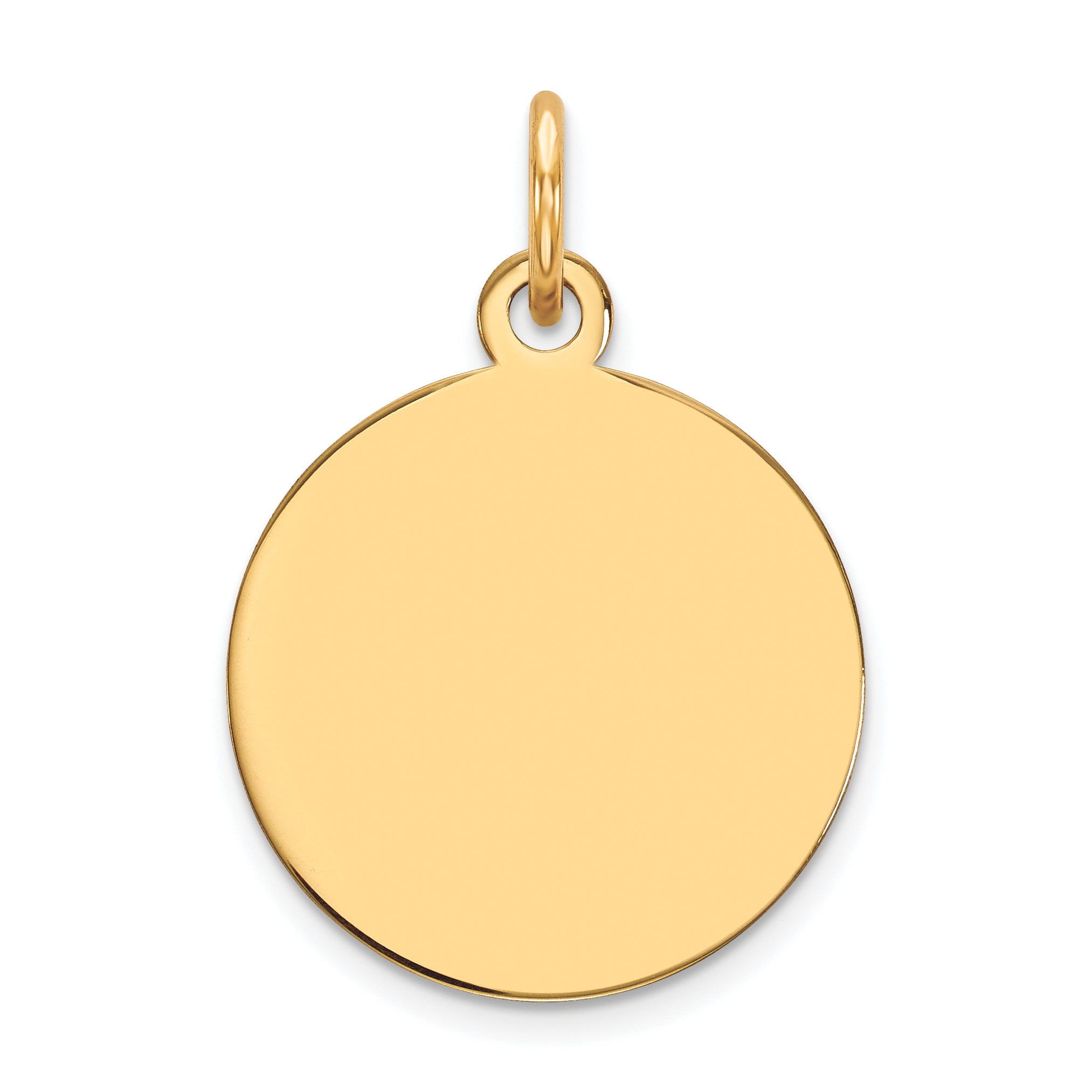 14k Plain .013 Gauge Circular Engravable Disc Charm