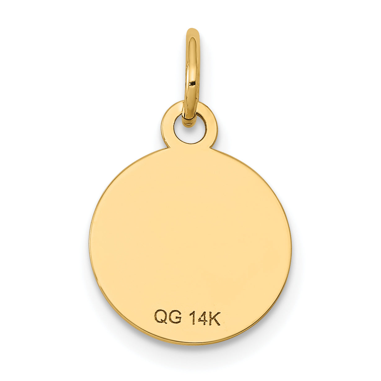 14k w/Enamel .027 Gauge Circular Engravable Disc Charm