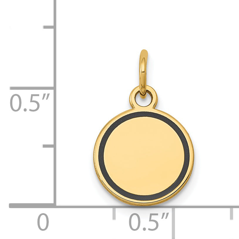 14k w/Enamel .027 Gauge Circular Engravable Disc Charm