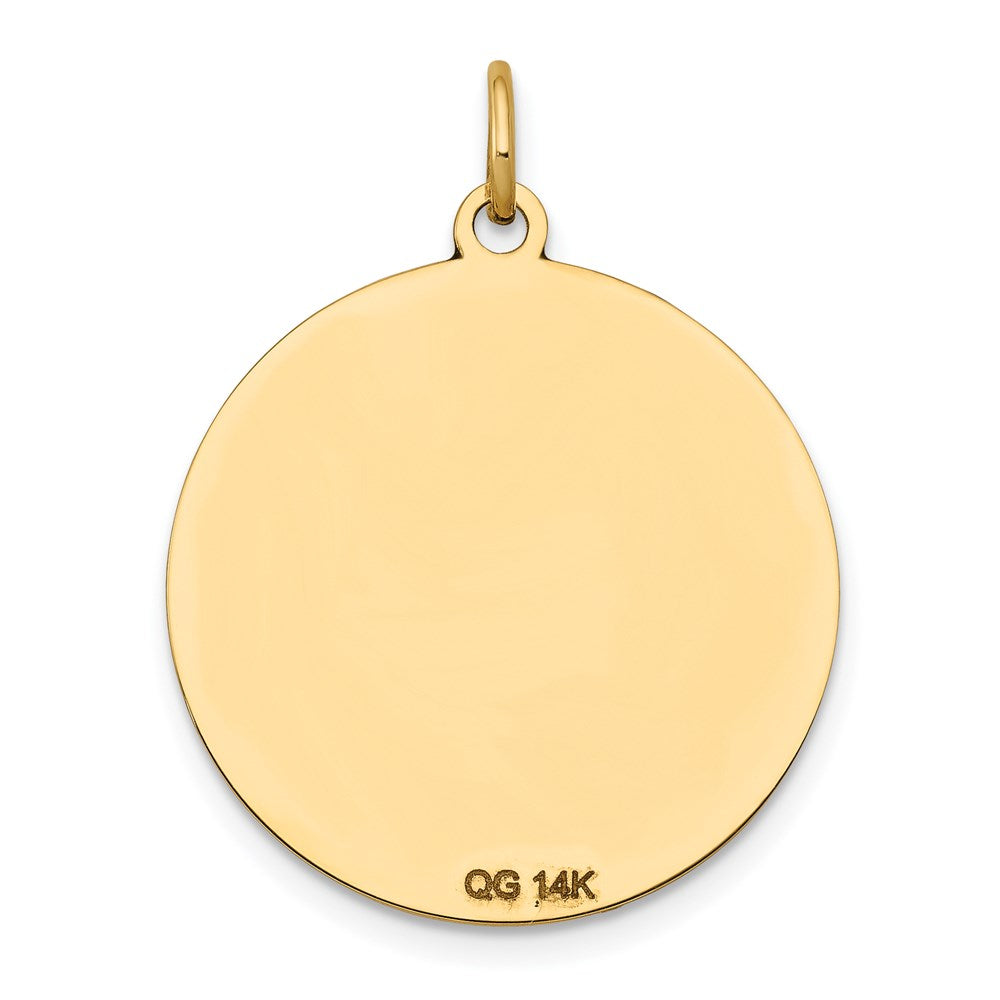 14k w/Enamel .027 Gauge Circular Engravable Disc Charm