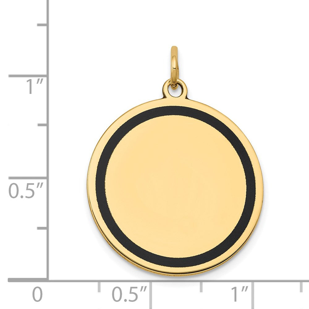 14k w/Enamel .027 Gauge Circular Engravable Disc Charm