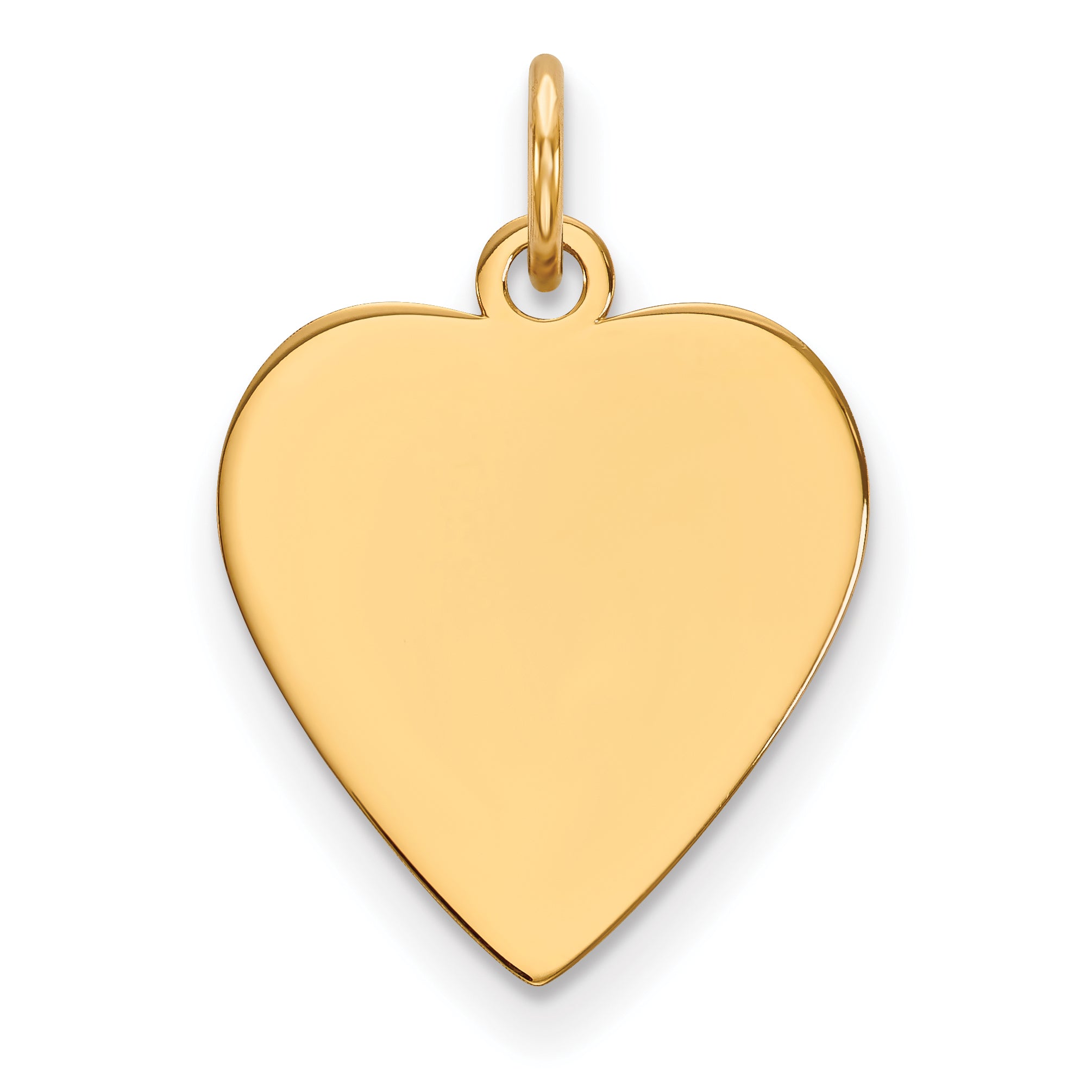 14k Plain .011 Gauge Heart Engravable Disc Charm